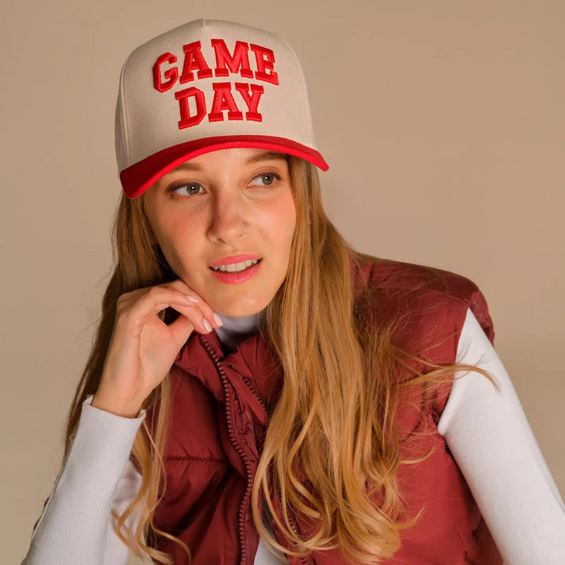 Game Day Puff Trucker Hat - Red