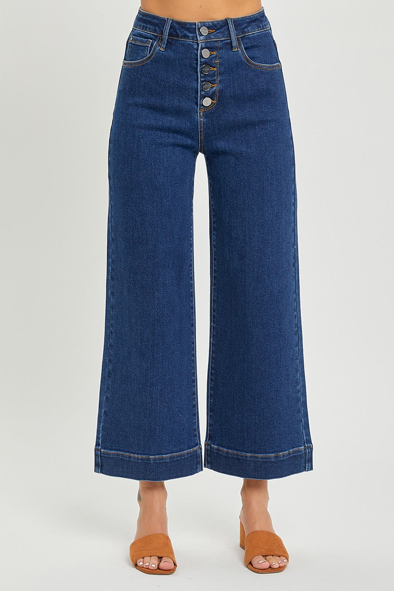 Annie High Rise Wide Leg Ankle Jeans