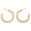 Polished Bead Hoop Earrings