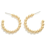 Polished Bead Hoop Earrings