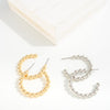 Polished Bead Hoop Earrings
