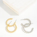 Polished Bead Hoop Earrings