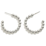 Polished Bead Hoop Earrings