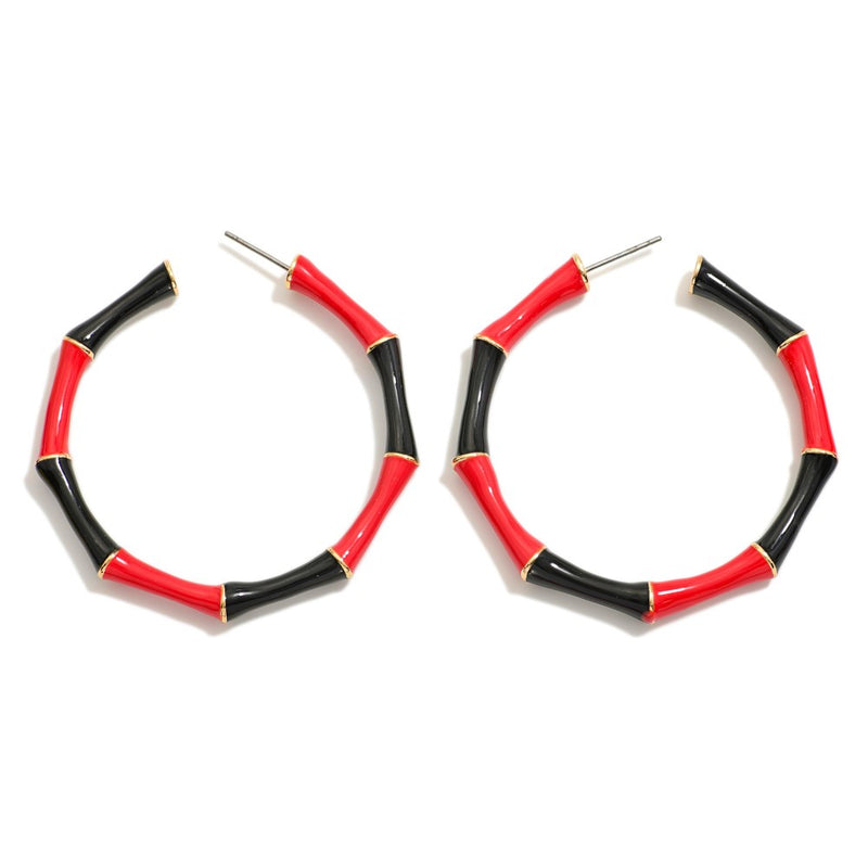 Game Day Bamboo Hoop Earrings
