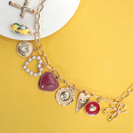 Heart Toile Charm Necklace