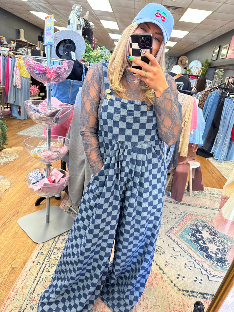 Chase Me Checkered Jumpsuit