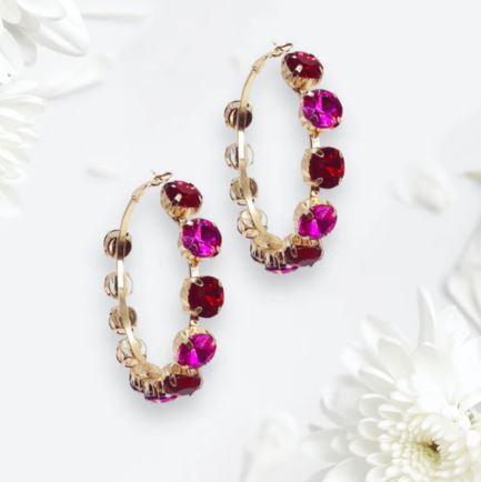 Gemstone Embrace Hoop Earrings