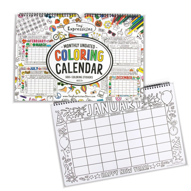 Large Kids Coloring Calendar