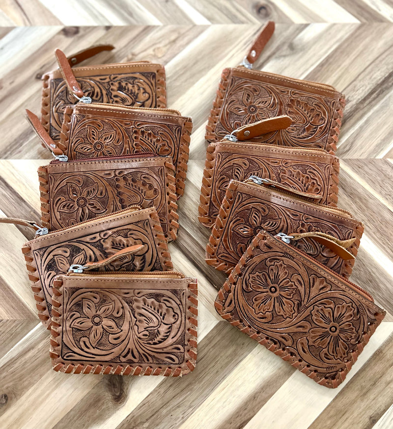 Western Tooled Card Pouch