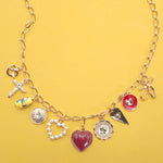Heart Toile Charm Necklace