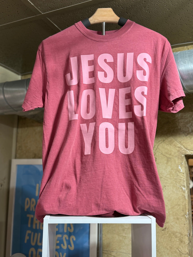 Jesus Loves You Tee - Crimson