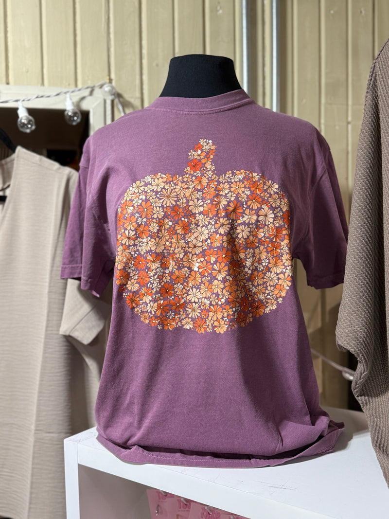 Fall Floral Pumpkin Tee