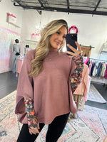 Meg Pullover Poncho - mauve