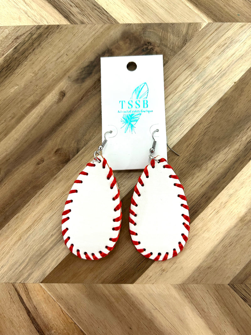 Stitched Baseball Earrings