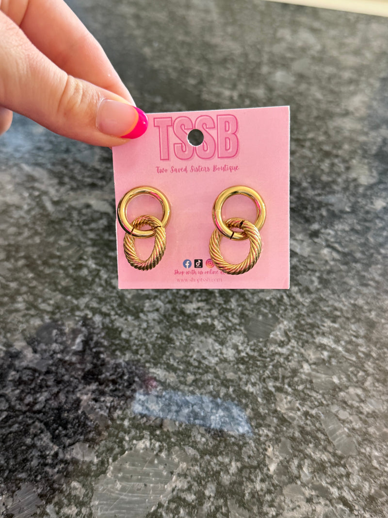 Double Gold Hoops