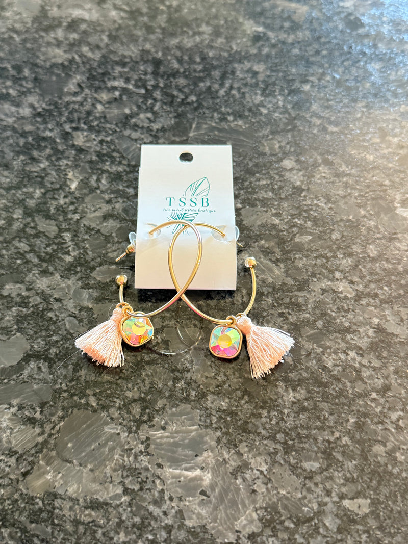 Bling Tassel Hoops