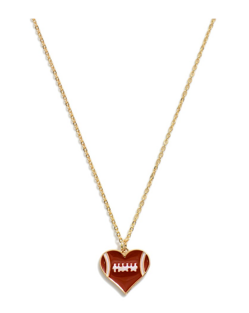 Football Heart Necklace