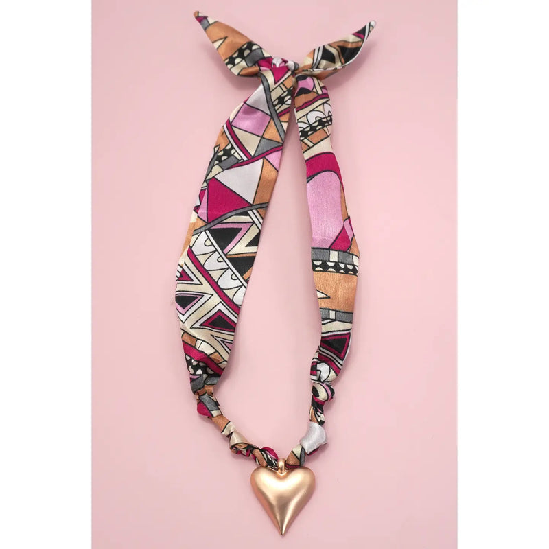 Bold Heart Scarf Necklace