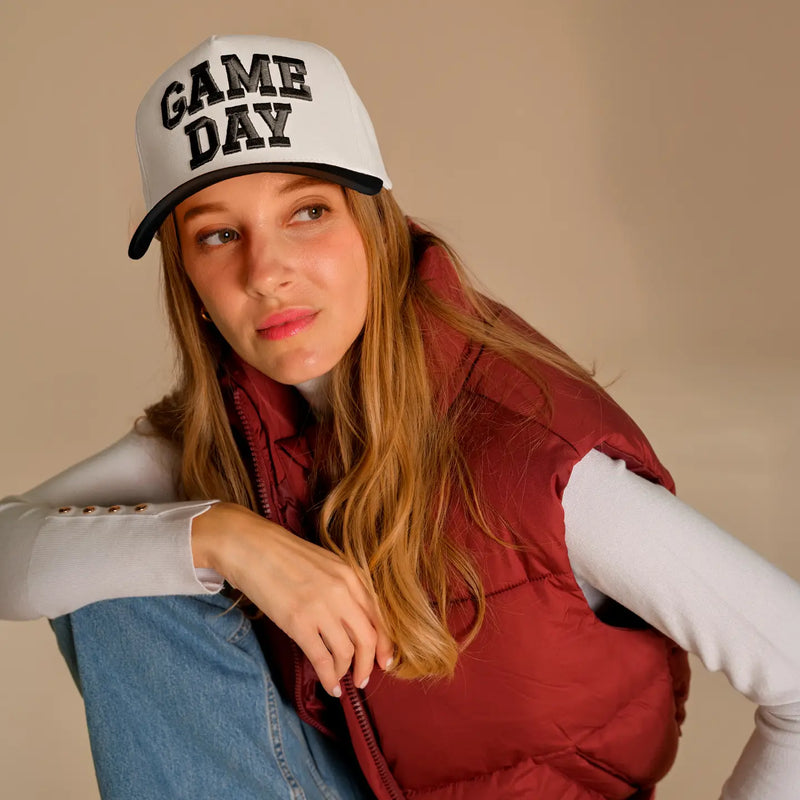 Game Day Puff Trucker Hat - Black