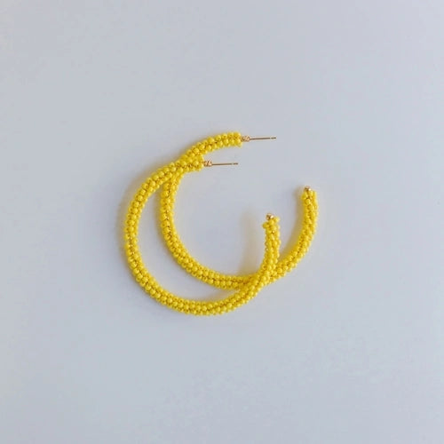 Emma Seed Bead Hoop Earrings